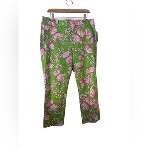Lilly Pulitzer Green Floral Pants Size M
